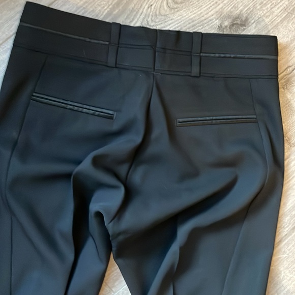 Cambio Elegant Black Wool Trouser  Pants with Satin trim. - Picture 6 of 11